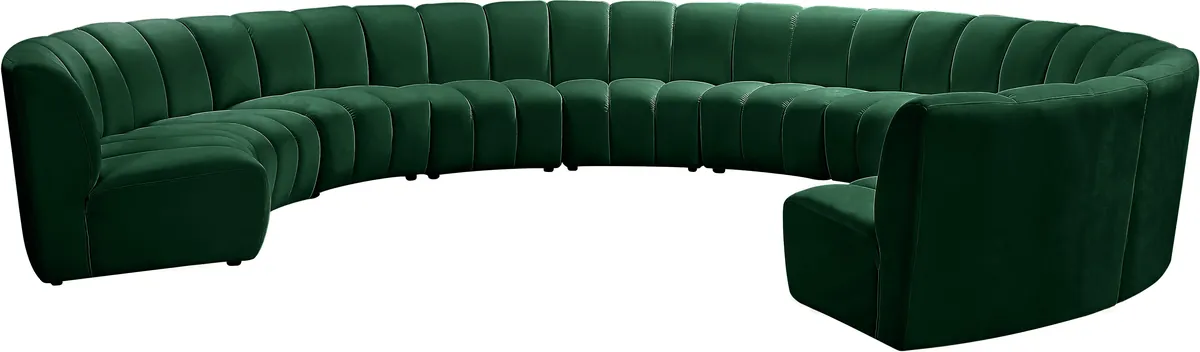 Infinity - 10 Piece Modular Sectional - Fabric - Green