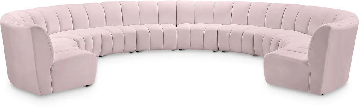 Infinity - 10 Piece Modular Sectional - Pink