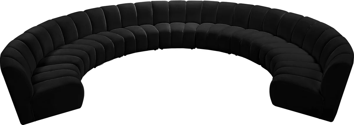 Infinity - 9 Piece Modular Sectional - Fabric - Black