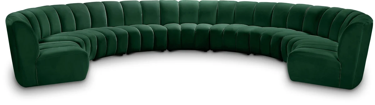 Infinity - 9 Piece Modular Sectional - Fabric - Green