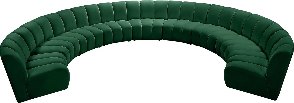 Infinity - 9 Piece Modular Sectional - Fabric - Green