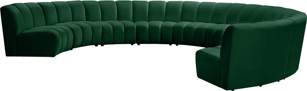Infinity - 9 Piece Modular Sectional - Fabric - Green