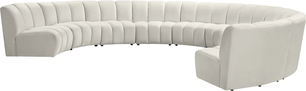 Infinity - 9 Piece Modular Sectional - Fabric - Cream
