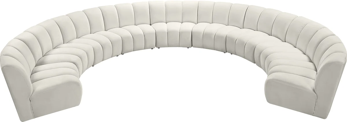 Infinity - 9 Piece Modular Sectional - Fabric - Cream