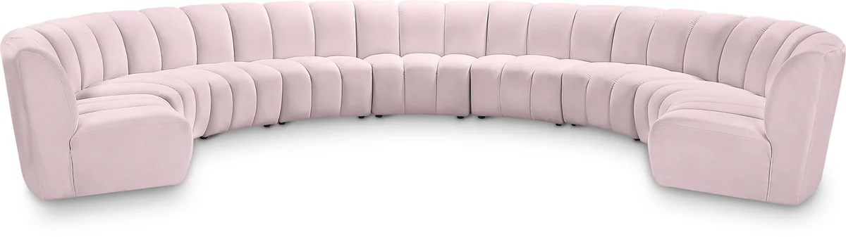 Infinity - 9 Piece Modular Sectional - Pink