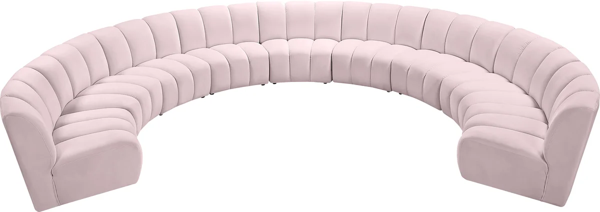 Infinity - 9 Piece Modular Sectional - Pink