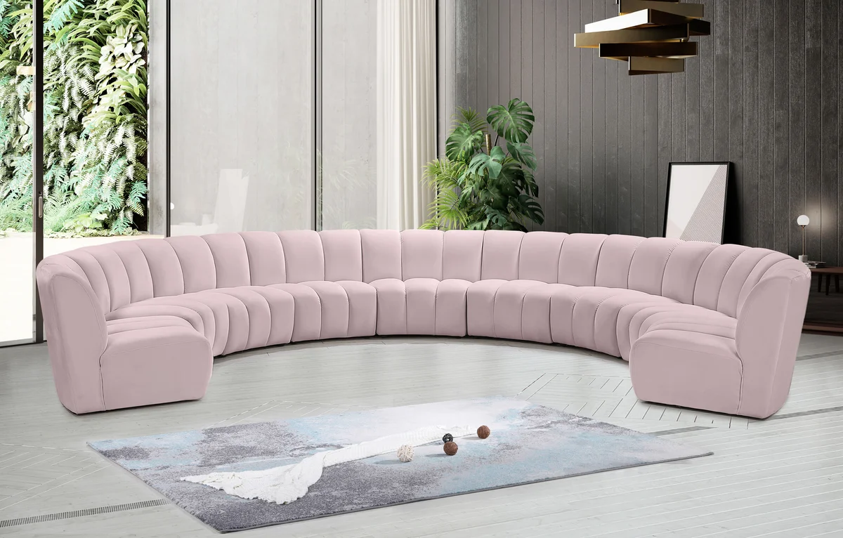 Infinity - 9 Piece Modular Sectional - Pink - View 2