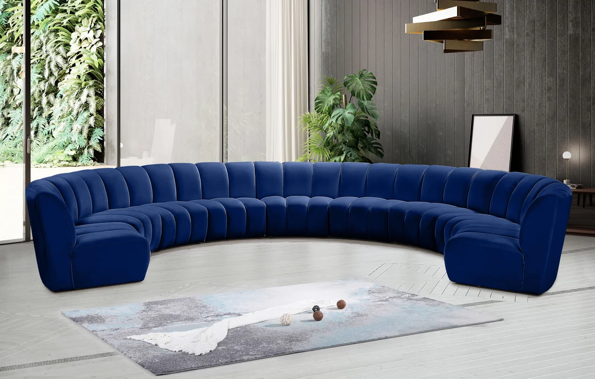 Infinity - 9 Piece Modular Sectional - Navy - View 2