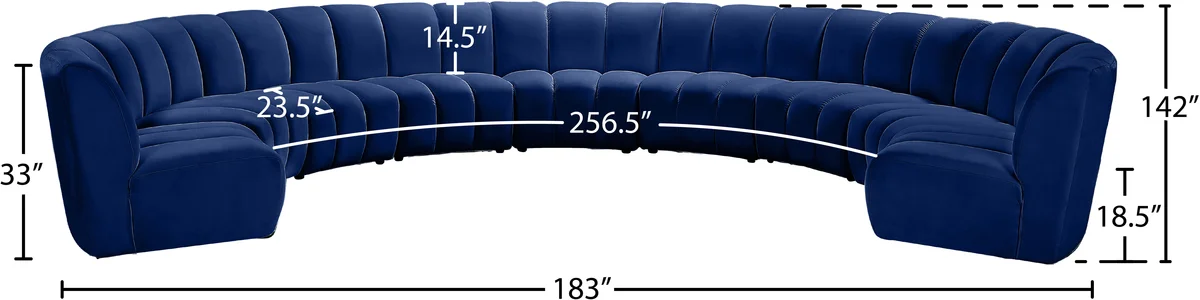 Infinity - 9 Piece Modular Sectional - Navy