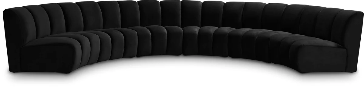 Infinity - 6 Piece Modular Sectional - Fabric - Black