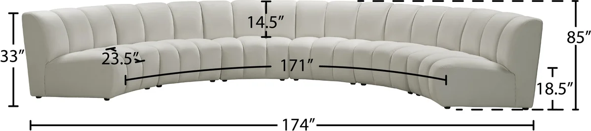 Infinity - 6 Piece Modular Sectional - Fabric - Cream