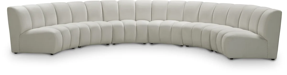 Infinity - 6 Piece Modular Sectional - Fabric - Cream