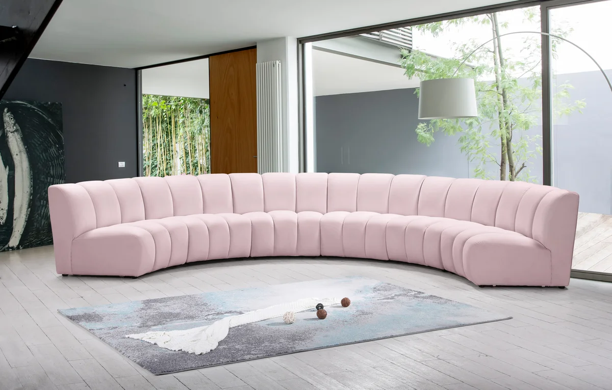 Infinity - 6 Piece Modular Sectional - Pink - View 2