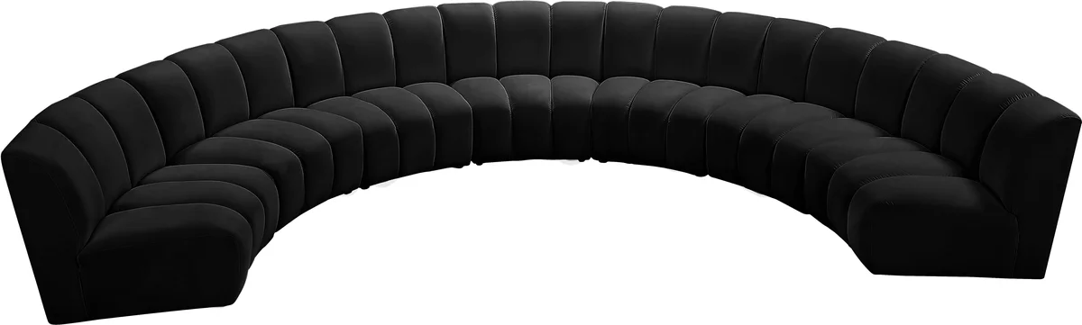 Infinity - 7 Piece Modular Sectional - Fabric - Black