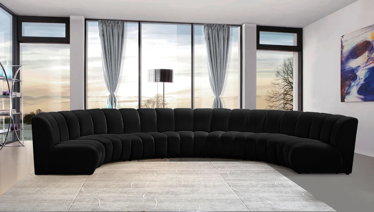 Infinity - 7 Piece Modular Sectional - Fabric - Black - View 2