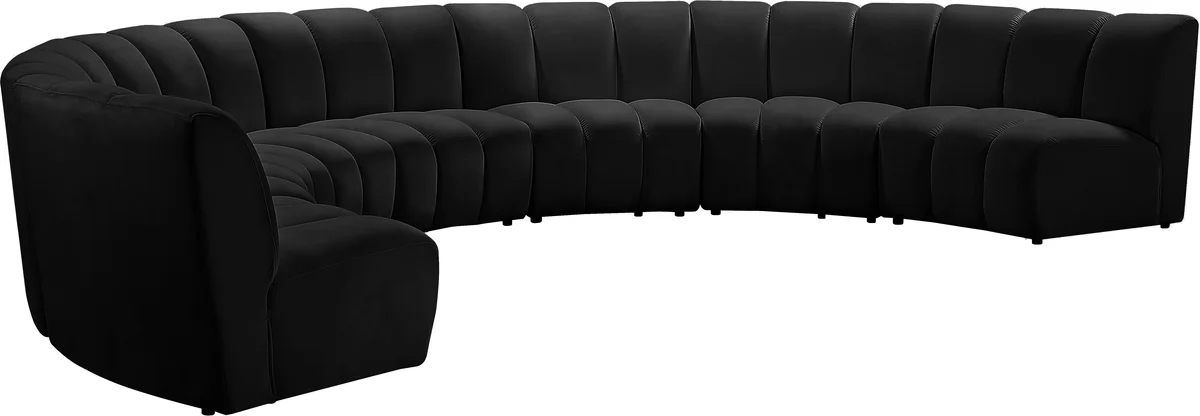 Infinity - 7 Piece Modular Sectional - Fabric - Black