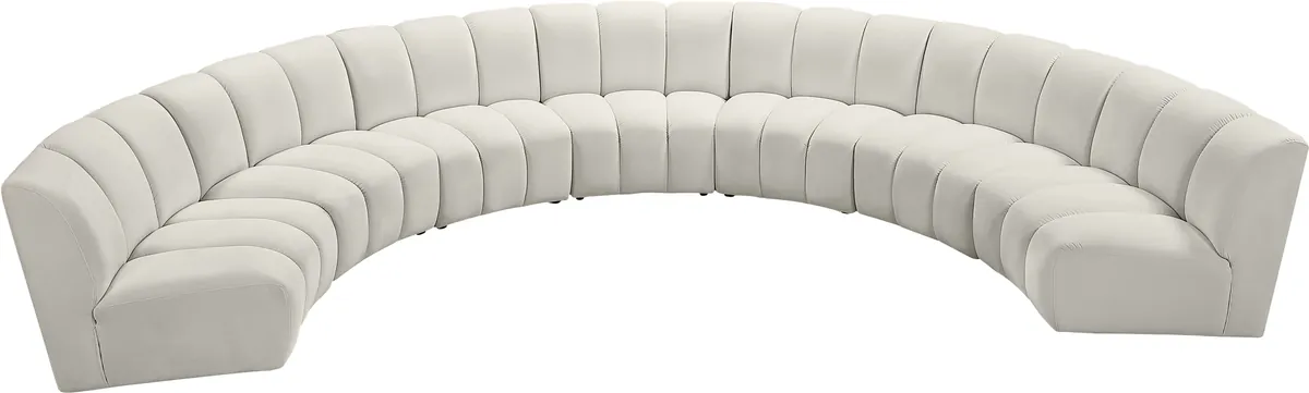 Infinity - 7 Piece Modular Sectional - Fabric - Cream