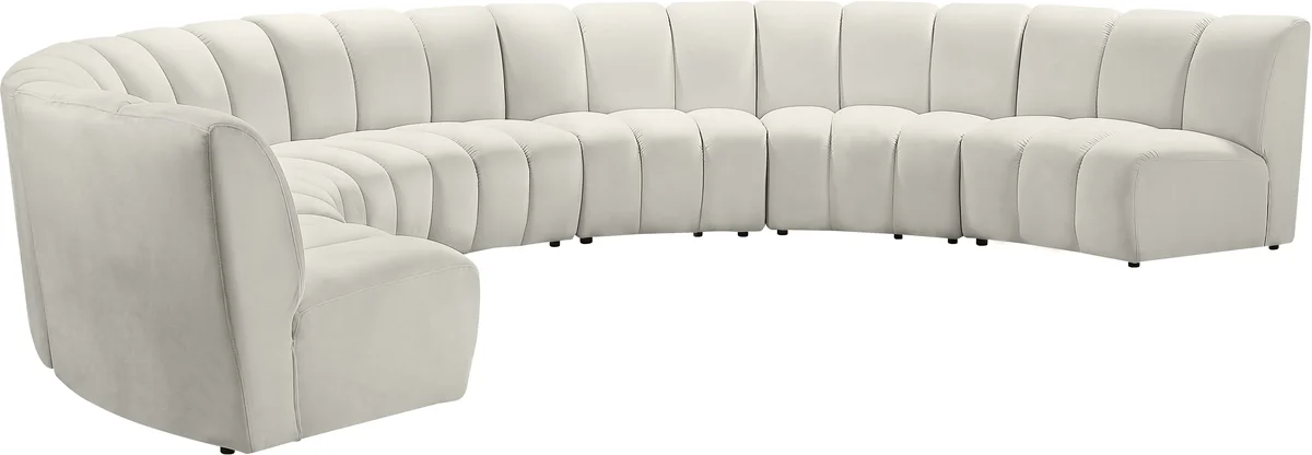 Infinity - 7 Piece Modular Sectional - Fabric - Cream