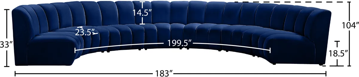Infinity - 7 Piece Modular Sectional - Navy