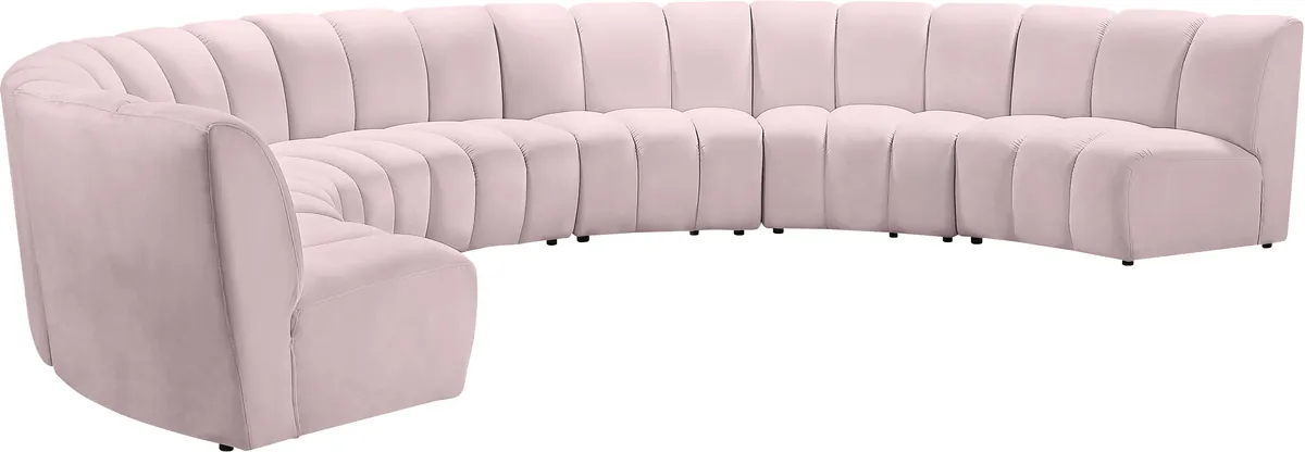 Infinity - 7 Piece Modular Sectional - Pink