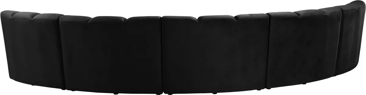 Infinity - 5 Piece Modular Sectional - Fabric - Black