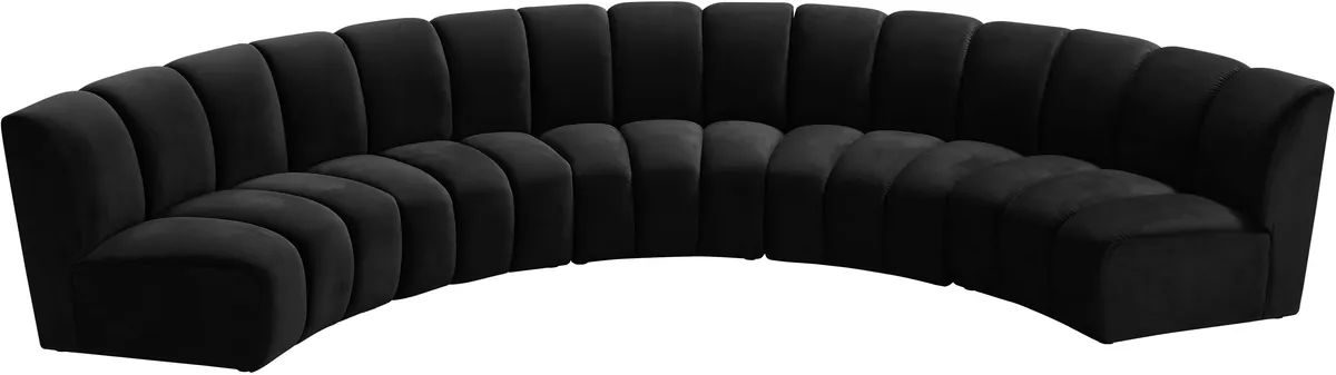 Infinity - 5 Piece Modular Sectional - Fabric - Black