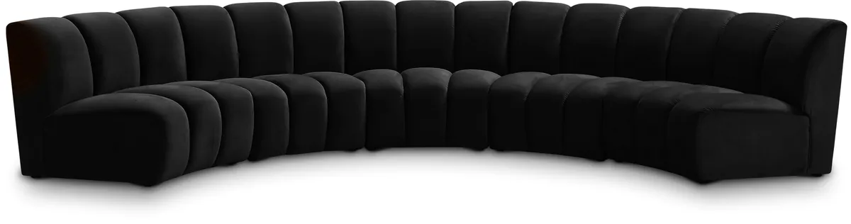 Infinity - 5 Piece Modular Sectional - Fabric - Black