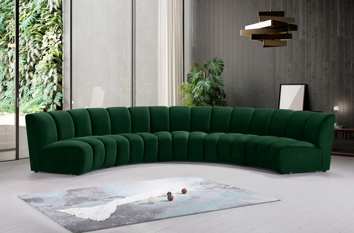 Infinity - 5 Piece Modular Sectional - Fabric - Green - View 2