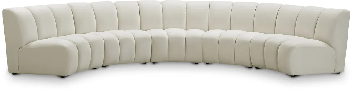 Infinity - 5 Piece Modular Sectional - Fabric - Cream