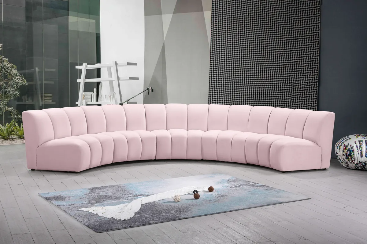 Infinity - 5 Piece Modular Sectional - Pink - View 2