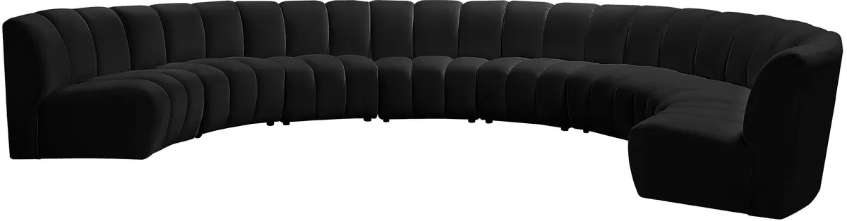 Infinity - 8 Piece Modular Sectional - Fabric - Black