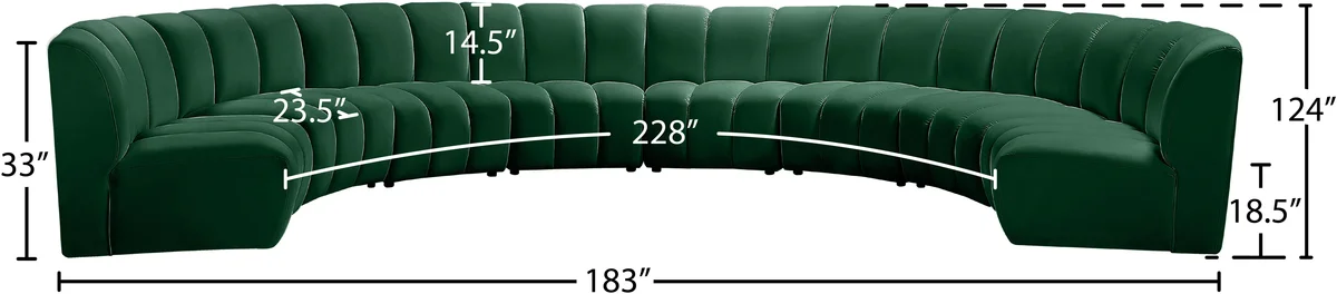 Infinity - 8 Piece Modular Sectional - Fabric - Green