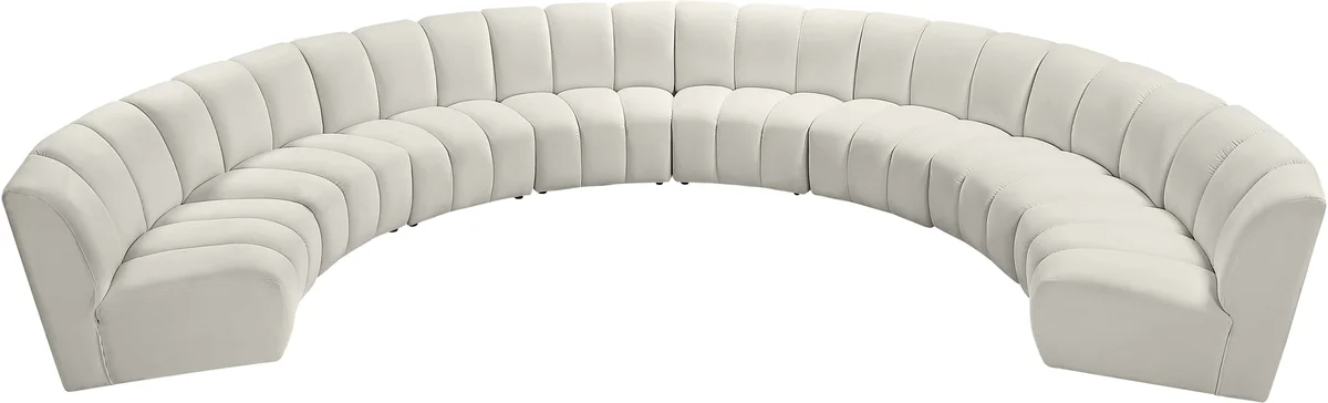 Infinity - 8 Piece Modular Sectional - Fabric - Cream