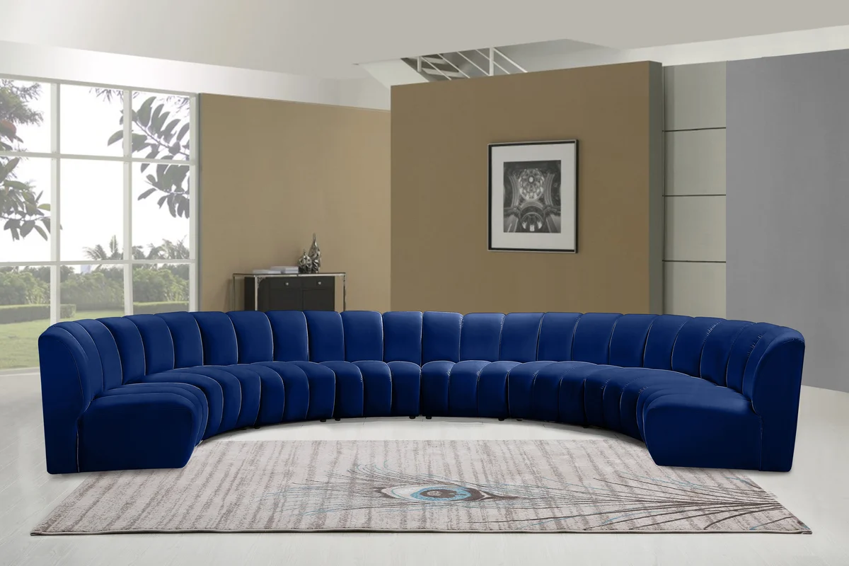 Infinity - 8 Piece Modular Sectional - Navy - View 2