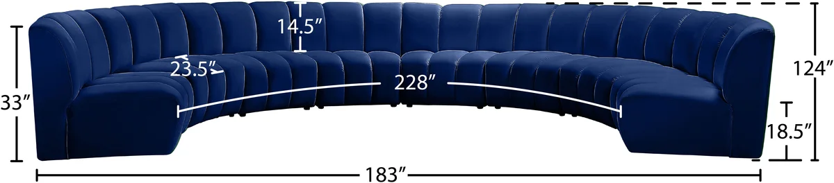 Infinity - 8 Piece Modular Sectional - Navy