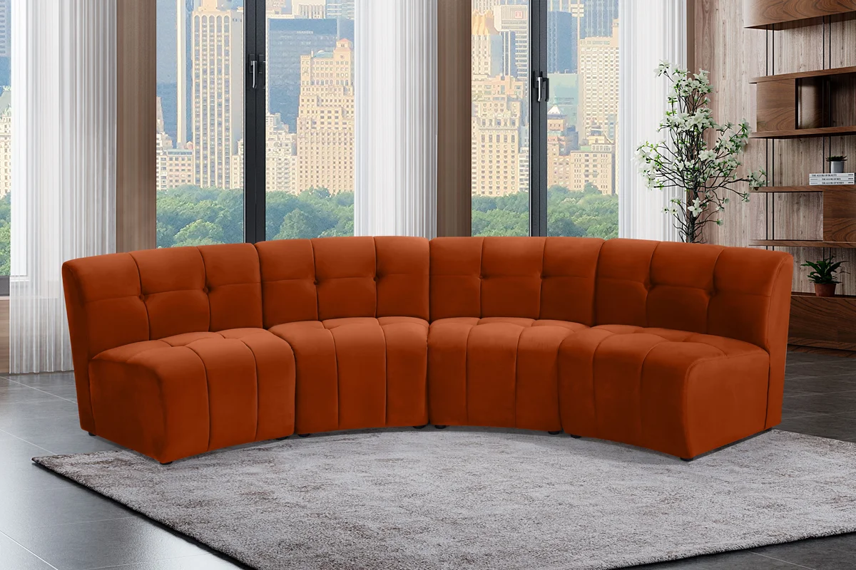 Limitless - 4 Piece Modular Sectional - Cognac - View 2