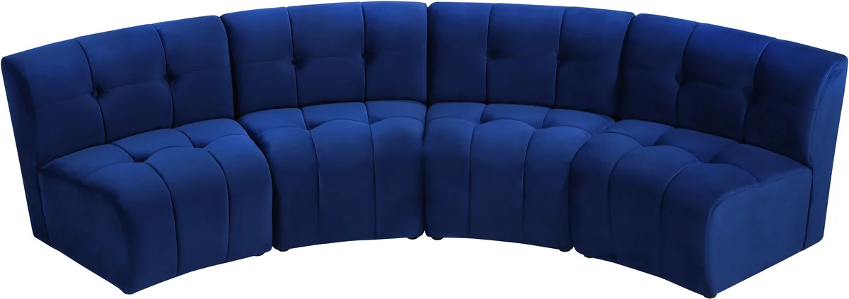 Limitless - 4 Piece Modular Sectional - Navy