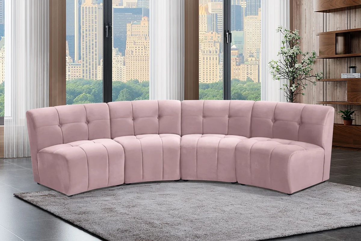 Limitless - 4 Piece Modular Sectional - Pink - View 2