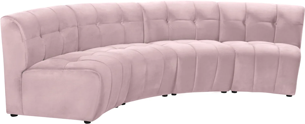 Limitless - 4 Piece Modular Sectional - Pink