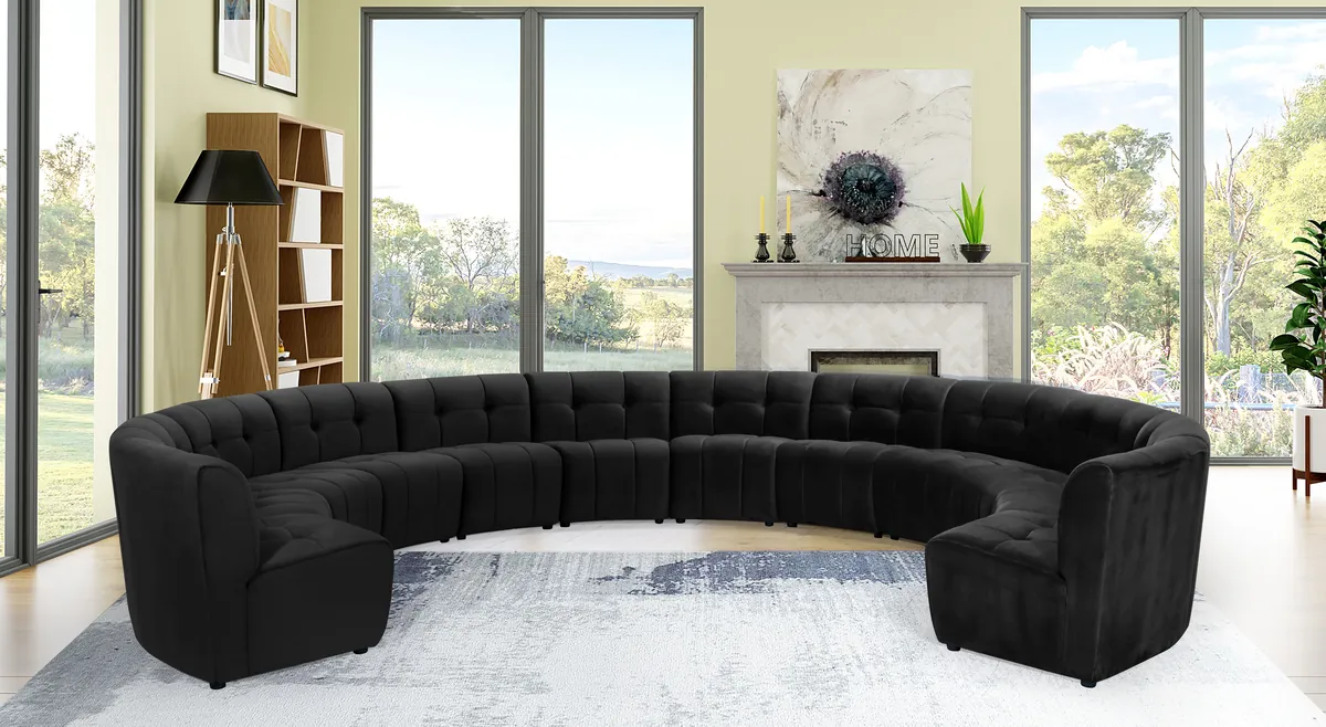 Limitless - 12 Piece Modular Sectional - Black - View 2