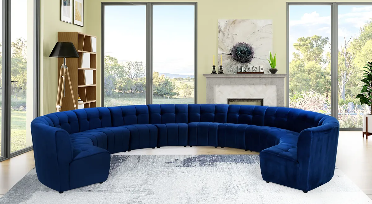 Limitless - 12 Piece Modular Sectional - Navy - View 2