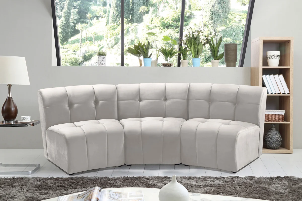 Limitless - 3 Piece Modular Sectional - Cream - View 2