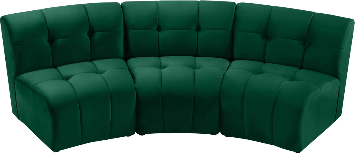 Limitless - 3 Piece Modular Sectional - Green