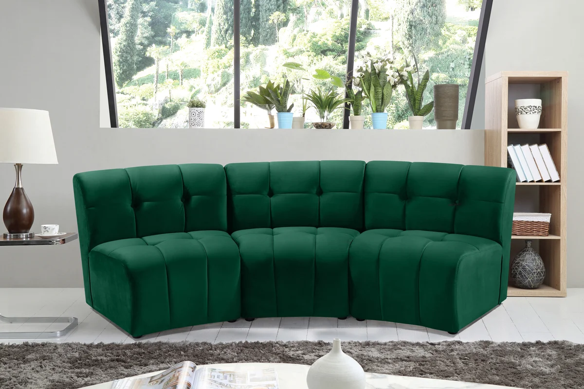 Limitless - 3 Piece Modular Sectional - Green - View 2