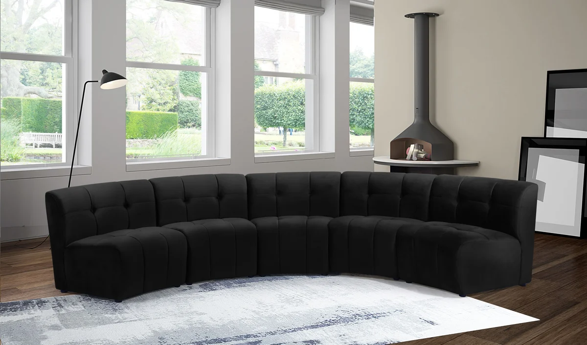Limitless - 5 Piece Modular Sectional - Black - View 2