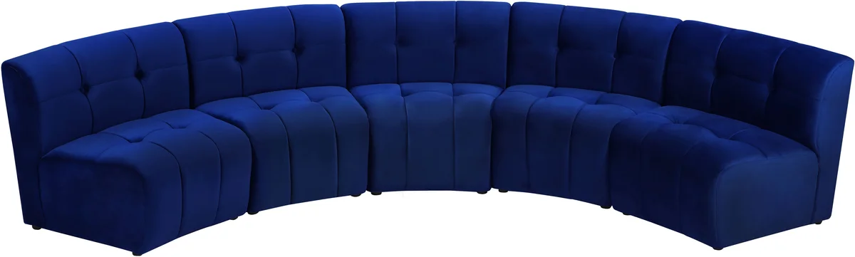 Limitless - 5 Piece Modular Sectional - Navy