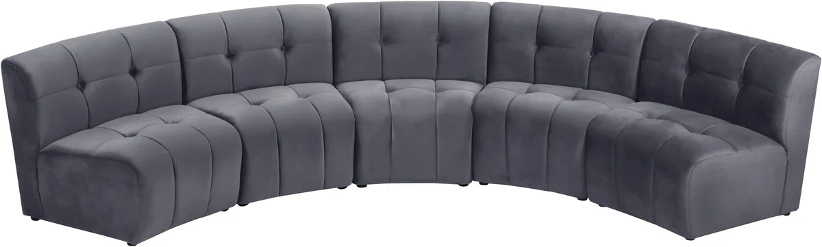 Limitless - 5 Piece Modular Sectional - Gray