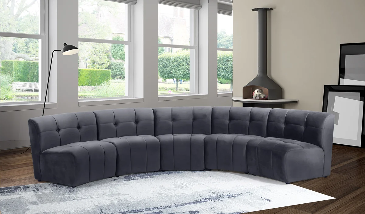 Limitless - 5 Piece Modular Sectional - Gray - View 2