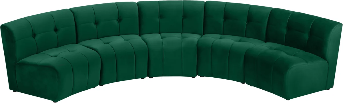 Limitless - 5 Piece Modular Sectional - Green