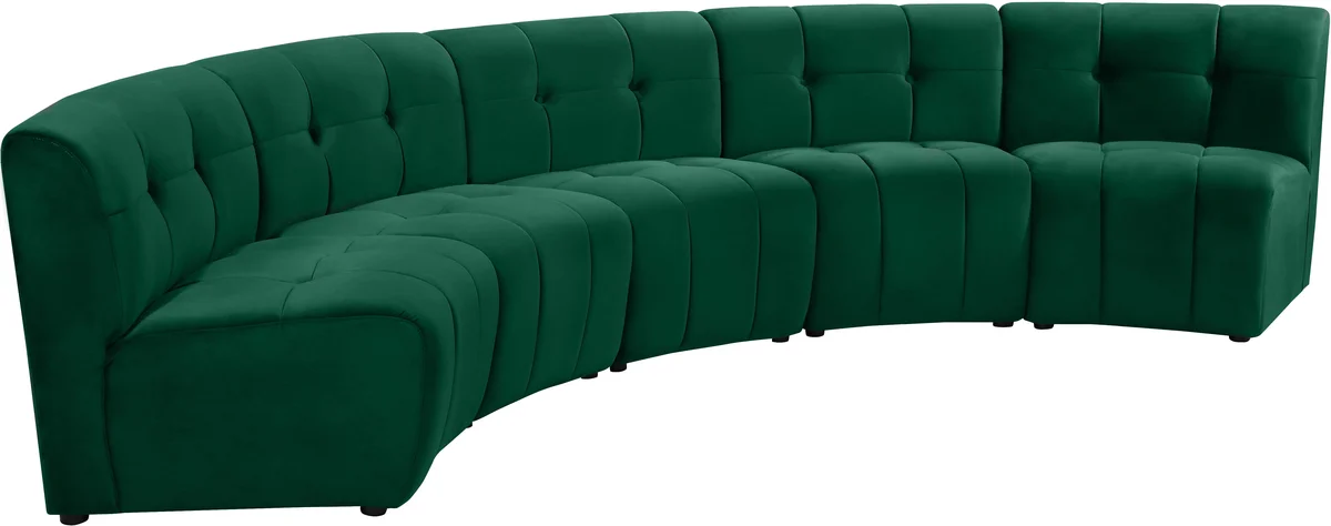 Limitless - 5 Piece Modular Sectional - Green